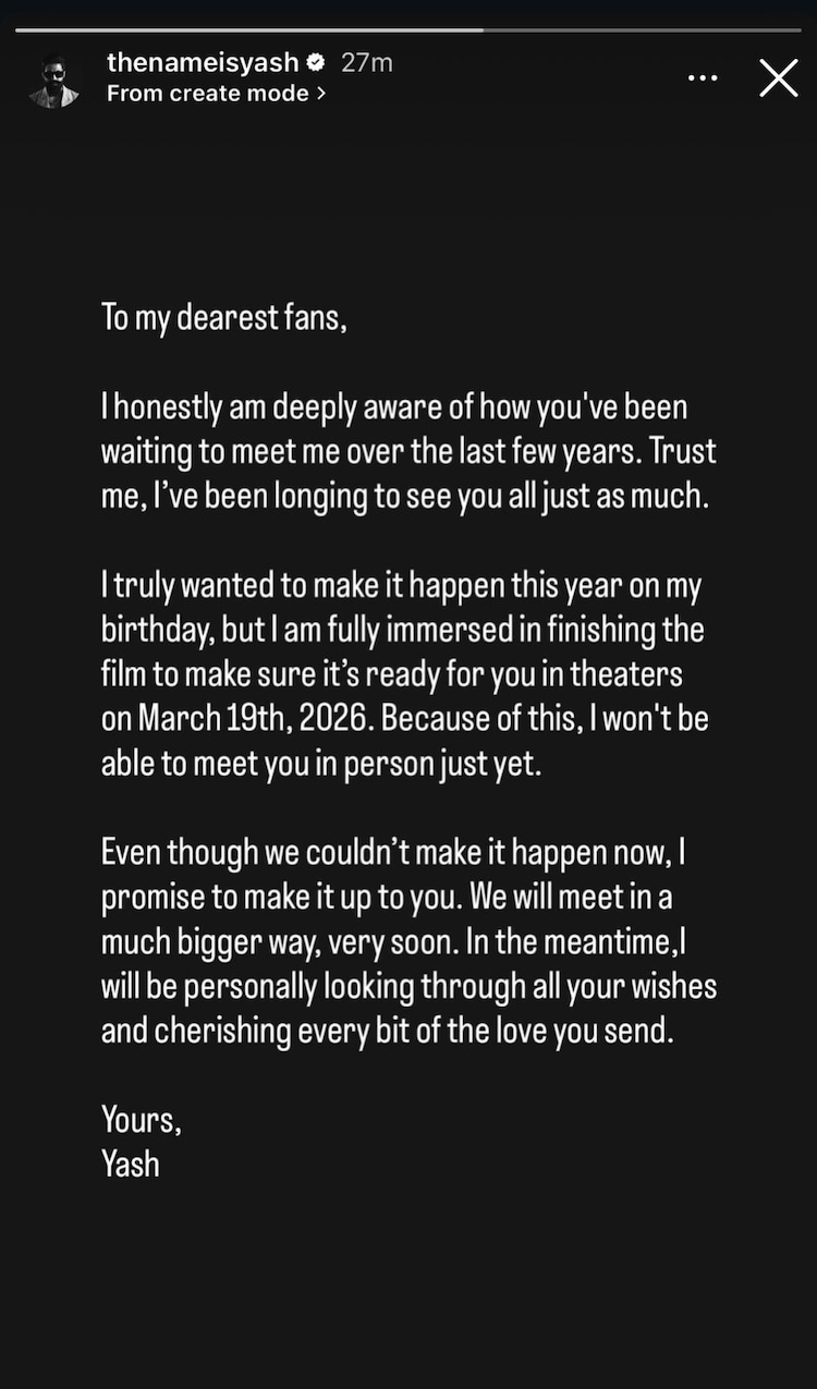 Bad news for Yash fans, as he cancels his 40th birthday meet and greet due to…