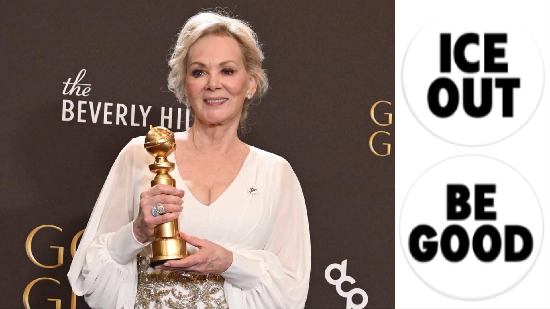 Jean Smart, Natasha Lyonne, more wear pins denouncing ICE at Golden Globes red carpet