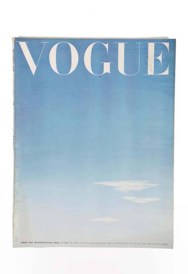 One of the best magazine covers of all time. Vogue, October 1945. After WW II